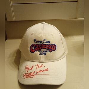 Disney Panama Canal Castaways Cruise 2018 adjusthat autographed by Mickey Mouse